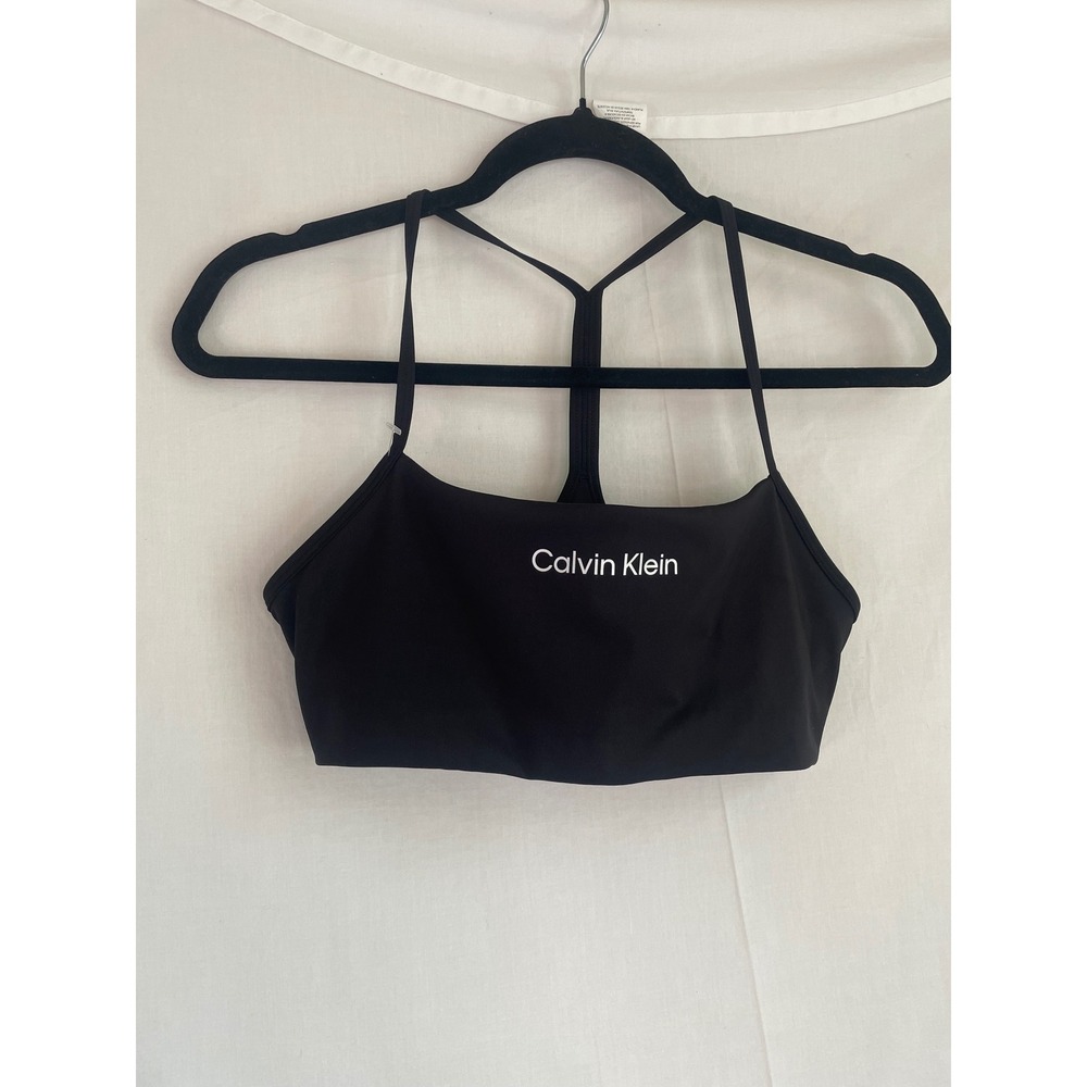 Calvin Klein Performance Black Y-Back Sports Bra Bralette GW6K318S Medium